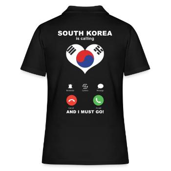 La Corée du Sud appelle South Korea Heart Souvenir - Polo Femme - noir - Dos - Ailine (174cm)