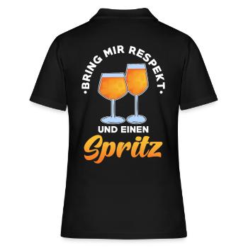 Spritz Cocktail - Frauen Polo Shirt - Schwarz - Hinten - Ailine (174cm)