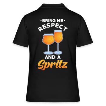 Spritz Cocktail - Frauen Polo Shirt - Schwarz - Hinten - Ailine (174cm)