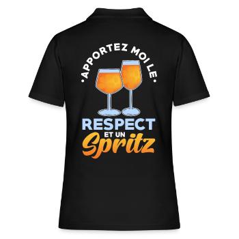 Spritz Cocktail - Frauen Polo Shirt - Schwarz - Hinten - Ailine (174cm)