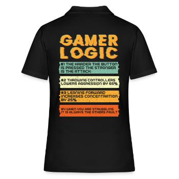 Gamer Logik Gaming - Frauen Polo Shirt - Schwarz - Hinten - Ailine (174cm)