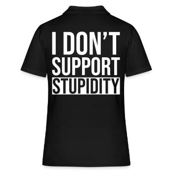 Anti Stupidity - Women's Polo Shirt - black - Back - Ailine (174cm)