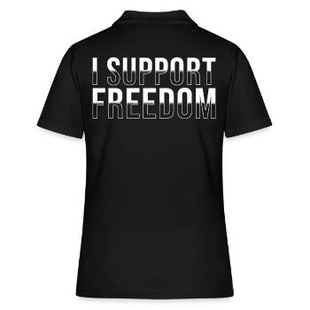 Liberté Soutien Liberté Citation - Polo Femme - noir - Dos - Ailine (174cm)