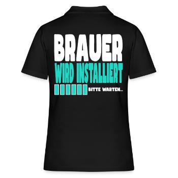Brauer wird installiert - Frauen Polo Shirt - Schwarz - Hinten - Ailine (174cm)