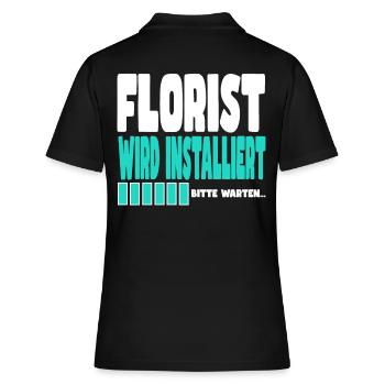 Florist wird installiert - Frauen Polo Shirt - Schwarz - Hinten - Ailine (174cm)