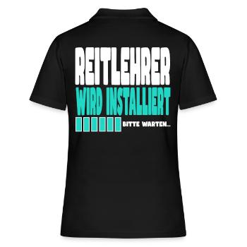 Reitlehrer wird installiert - Frauen Polo Shirt - Schwarz - Hinten - Ailine (174cm)