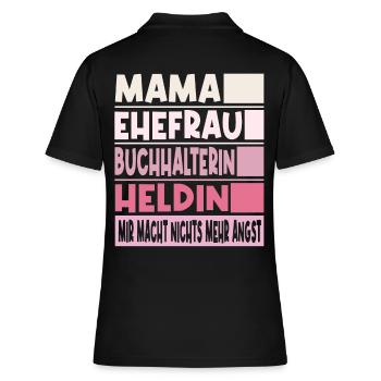 Buchhalterin Mama Ehefrau Heldin - Frauen Polo Shirt - Schwarz - Hinten - Ailine (174cm)