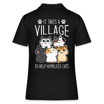 Aide de sauveteur de chats pour chats sans abri - Polo Femme - noir - Dos - Ailine (174cm)