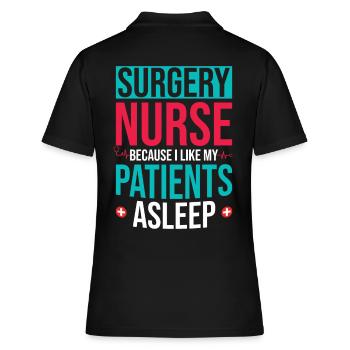 Krankenschwester Chirurgie OP Schwester - Frauen Polo Shirt - Schwarz - Hinten - Ailine (174cm)