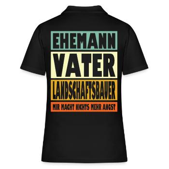 Landschaftsbauer Vater Ehemann Held - Frauen Polo Shirt - Schwarz - Hinten - Ailine (174cm)