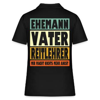 Reitlehrer Vater Ehemann Held - Frauen Polo Shirt - Schwarz - Hinten - Ailine (174cm)