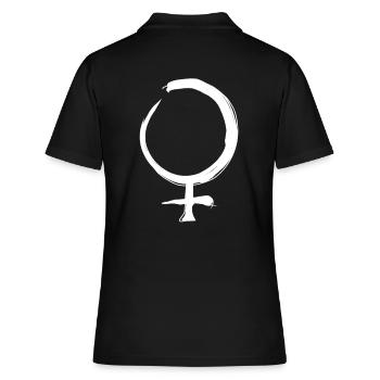 Venus Astrologie Symbol - Frauen Polo Shirt - Schwarz - Hinten - Ailine (174cm)