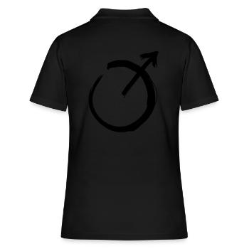 Mars Astrologie Symbol - Frauen Polo Shirt - Schwarz - Hinten - Ailine (174cm)