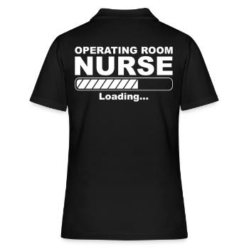 OP Krankenschwester lädt - Frauen Polo Shirt - Schwarz - Hinten - Ailine (174cm)