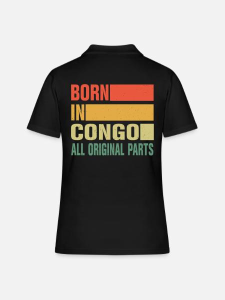 Né au Congo - Polo Femme - noir