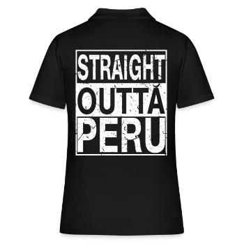 Peru Straight outta Peru - Frauen Polo Shirt - Schwarz - Hinten - Ailine (174cm)