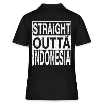 Indonesien Straight outta Indonesien - Frauen Polo Shirt - Schwarz - Hinten - Ailine (174cm)