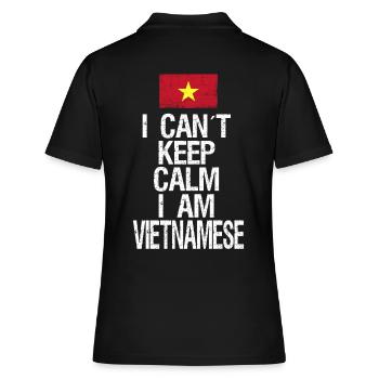 Je ne peux pas rester calme Je suis vietnamien - Polo Femme - noir - Dos - Ailine (174cm)