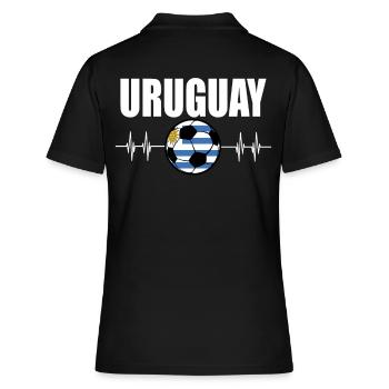 Uruguay Fußball - Frauen Polo Shirt - Schwarz - Hinten - Ailine (174cm)