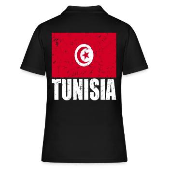 Drapeau de la Tunisie - Polo Femme - noir - Dos - Ailine (174cm)