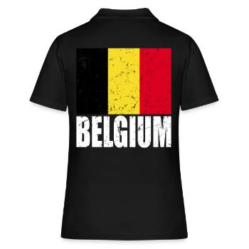 Drapeau de la Belgique - Polo Femme - noir - Dos - Ailine (174cm)
