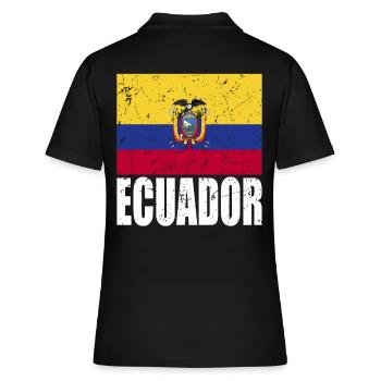 Ecuador Fahne - Frauen Polo Shirt - Schwarz - Hinten - Ailine (174cm)