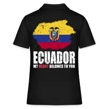 Ecuador Fahne - Frauen Polo Shirt - Schwarz - Hinten - Ailine (174cm)