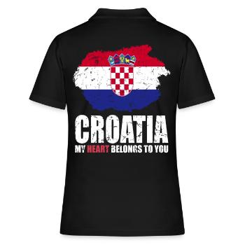 Drapeau de la Croatie - Polo Femme - noir - Dos - Ailine (174cm)