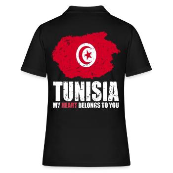 Drapeau de la Tunisie - Polo Femme - noir - Dos - Ailine (174cm)