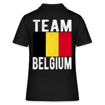 Drapeau de la Belgique - Polo Femme - noir - Dos - Ailine (174cm)