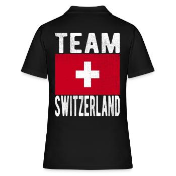 Drapeau de la Suisse - Polo Femme - noir - Dos - Ailine (174cm)