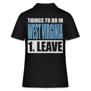 West Virginia Meme - Frauen Polo Shirt - Schwarz - Hinten - Ailine (174cm)