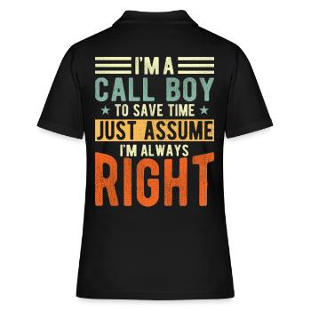 Call boys - Women's Polo Shirt - black - Back - Ailine (174cm)