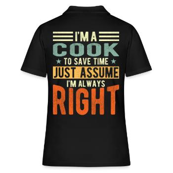 Cook - Women's Polo Shirt - black - Back - Ailine (174cm)