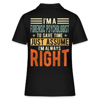Forensic psychologist - Women's Polo Shirt - black - Back - Ailine (174cm)