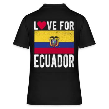 Ecuador Fahne - Frauen Polo Shirt - Schwarz - Hinten - Ailine (174cm)