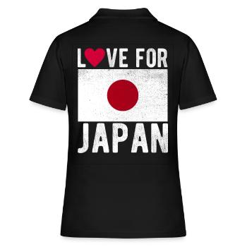 Drapeau du Japon - Polo Femme - noir - Dos - Ailine (174cm)