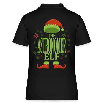 Astronom Weihnachtself - Frauen Polo Shirt - Schwarz - Hinten - Ailine (174cm)