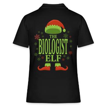 Biologe Weihnachtself - Frauen Polo Shirt - Schwarz - Hinten - Ailine (174cm)