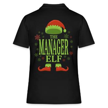 Manager Weihnachtself - Frauen Polo Shirt - Schwarz - Hinten - Ailine (174cm)