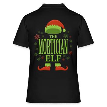 Bestatter Weihnachtself - Frauen Polo Shirt - Schwarz - Hinten - Ailine (174cm)