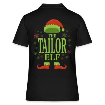 Schneider Weihnachtself - Frauen Polo Shirt - Schwarz - Hinten - Ailine (174cm)