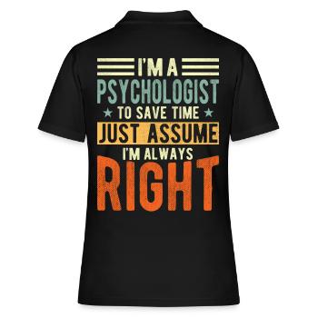 Psychologist - Women's Polo Shirt - black - Back - Ailine (174cm)