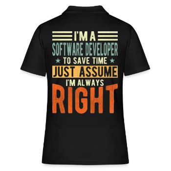 Software developer - Women's Polo Shirt - black - Back - Ailine (174cm)
