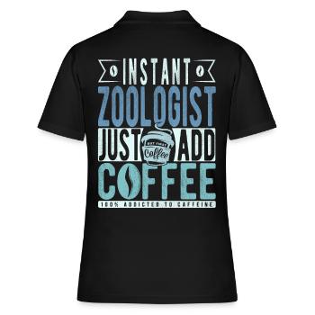 Zoologiste café dicton - Polo Femme - noir - Dos - Ailine (174cm)