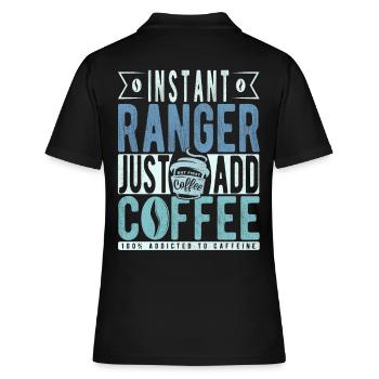 Ranger Kaffee Spruch - Frauen Polo Shirt - Schwarz - Hinten - Ailine (174cm)