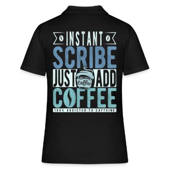 Schreiber Kaffee Spruch - Frauen Polo Shirt - Schwarz - Hinten - Ailine (174cm)