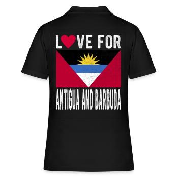 Antigua Und Barbuda Souvenir - Frauen Polo Shirt - Schwarz - Hinten - Ailine (174cm)