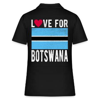 Botswana Souvenir - Frauen Polo Shirt - Schwarz - Hinten - Ailine (174cm)