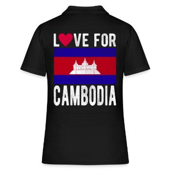 Cambodge Souvenir - Polo Femme - noir - Dos - Ailine (174cm)